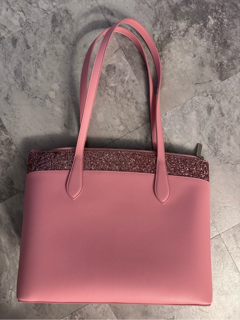 Kate Spade New York Flash Glitter Pink Tote Saffiano K8706 NEW without tags
